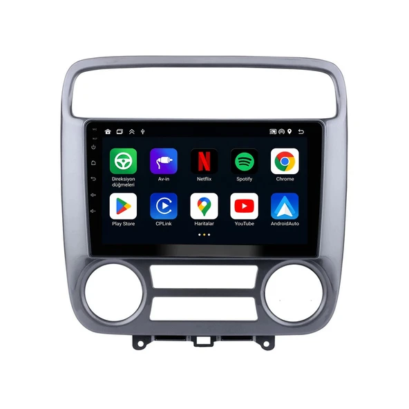 Honda Stream 2001-2004 Android Multimedya 9 inç 8-128 GB Pro CarPlay Navigasyon Ekran ürün görseli 1