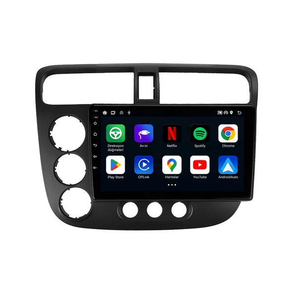 Honda Civic 2001-2006 Android Multimedya 9 inç 4-64 GB CarPlay Navigasyon Ekran ürün görseli 1