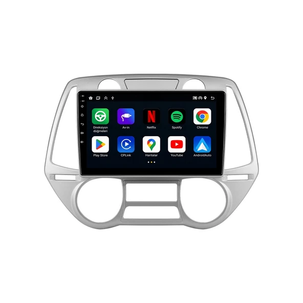 Hyundai i20 2008-2011 Android Multimedya 9 inç 4-64 GB CarPlay Navigasyon Ekran ürün görseli 1
