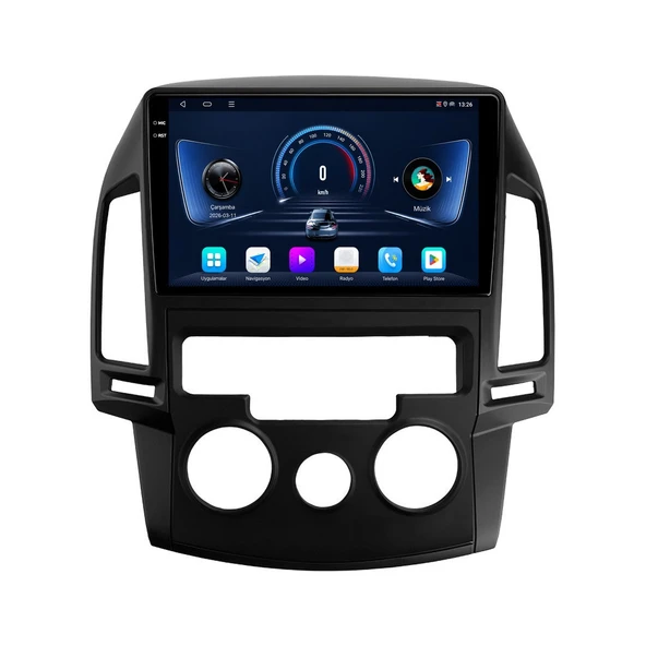 Hyundai i30 2008-2011 Android Multimedya 9 inç 8-64 GB CarPlay Navigasyon Ekran ürün görseli 1