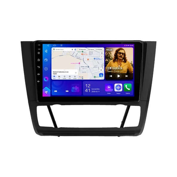 BMW 1 Series 2004-2011 Android Multimedya 9 inç 4-32 GB CarPlay Navigasyon Ekran ürün görseli 1