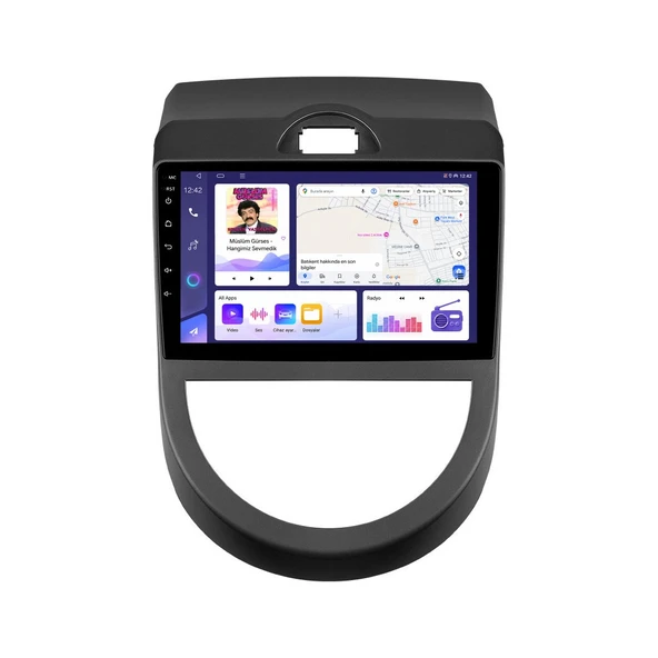 Kia Soul 2011-2013 Android Multimedya 9 inç 4-32 GB CarPlay Navigasyon Ekran ürün görseli 1