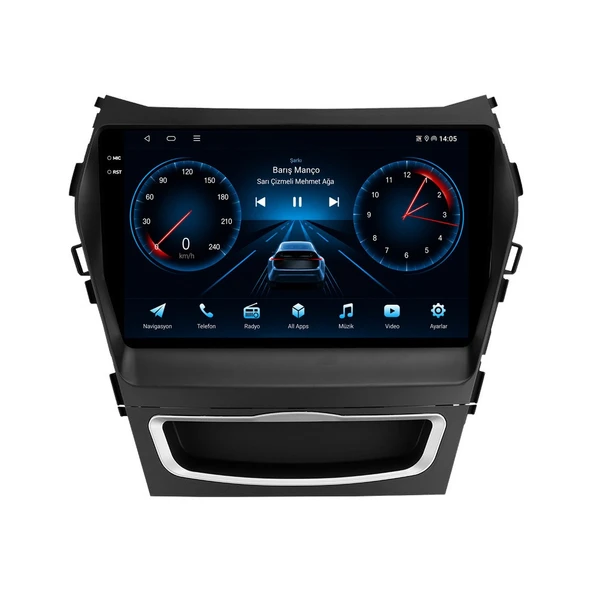 Hyundai Santa Fe 2012-2016 Android Multimedya 9 inç 8-128 GB CarPlay Navigasyon Ekran ürün görseli 1