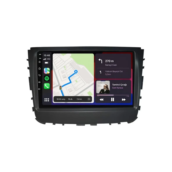 SsangYong Musso 2019-2023 Android Multimedya 9 inç 4-32 GB CarPlay Navigasyon Ekran ürün görseli 1