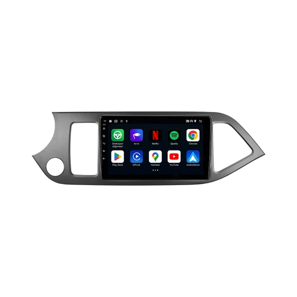 Kia Picanto 2011-2016 Android Multimedya 9 inç 8-128 GB Pro CarPlay Navigasyon Ekran ürün görseli 1