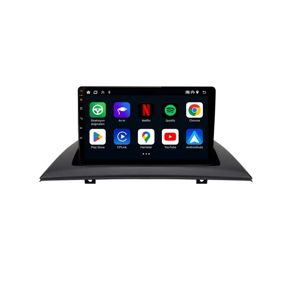 BMW X3 2004-2010 Android Multimedya 9 inç 4-64 GB CarPlay Navigasyon Ekran ürün görseli 1