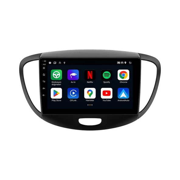 Hyundai i10 2008-2012 Android Multimedya 9 inç 4-64 GB CarPlay Navigasyon Ekran ürün görseli 1