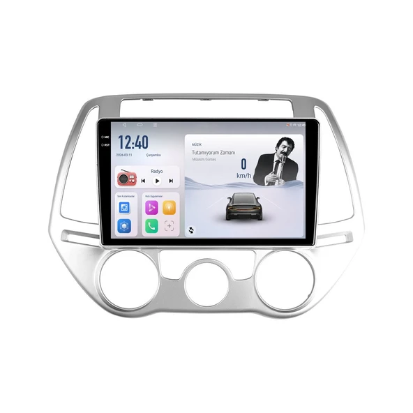 Hyundai i20 2012-2014 Android Multimedya 9 inç 8-64 GB CarPlay Navigasyon Ekran ürün görseli 1