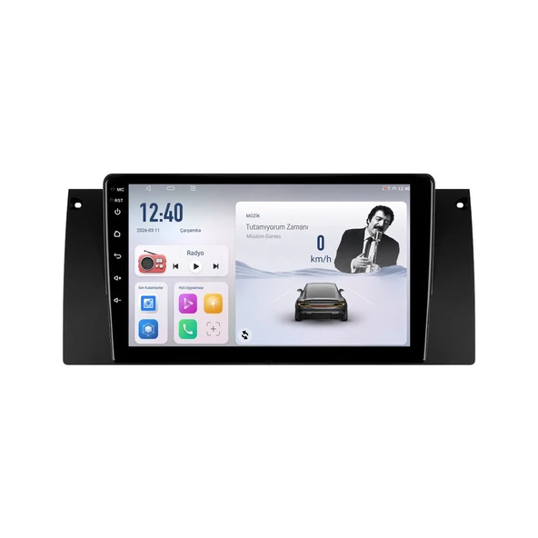 BMW 5 Series E39 1995-2003 Android Multimedya 9 inç 6-64 GB CarPlay Navigasyon Ekran ürün görseli 1