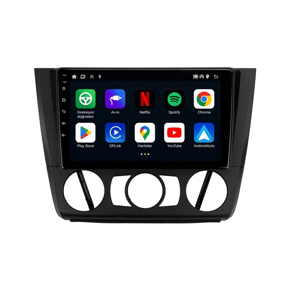 BMW 1 Series 2004-2011 Android Multimedya 9 inç 8-128 GB CarPlay Navigasyon Ekran ürün görseli 1