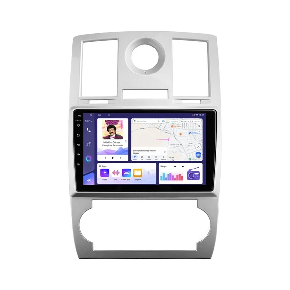 Chrysler 300 C 2006-2011 Android Multimedya 9 inç 4-64 GB CarPlay Navigasyon Ekran ürün görseli 1