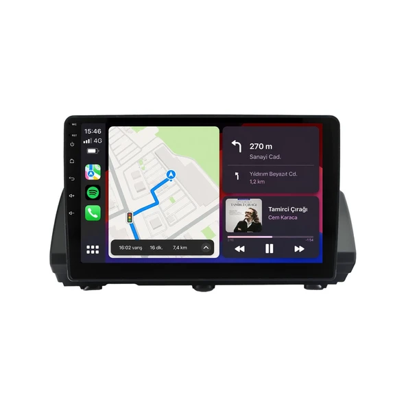 Dacia Sandero Stepway 2021-2025 Android Multimedya 10 inç 4-32 GB CarPlay Navigasyon Ekran ürün görseli 1
