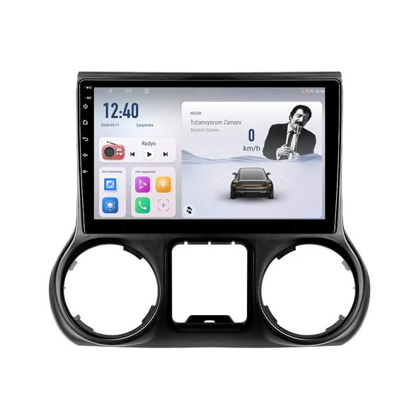Jeep Wrangler 2011-2017 Android Multimedya 10 inç 8-128 GB Pro CarPlay Navigasyon Ekran ürün görseli 1