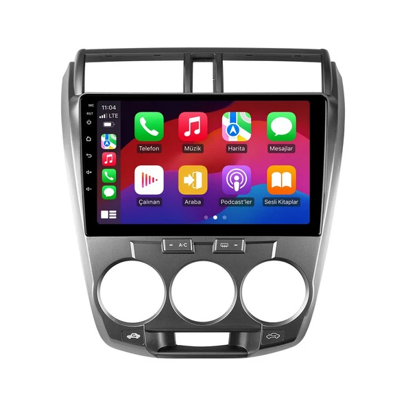 Honda City 2009-2012 Android Multimedya 9 inç 10-256 GB Pro CarPlay Navigasyon Ekran ürün görseli 1