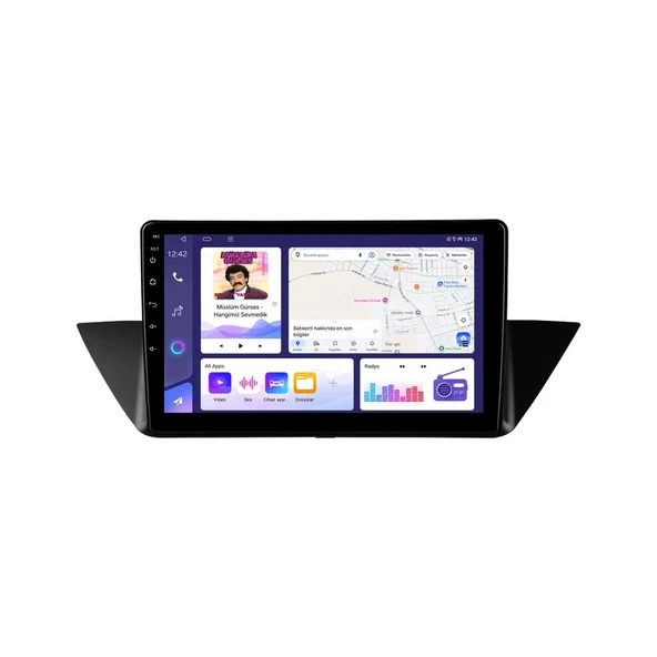 BMW X1 2010-2015 Android Multimedya 10 inç 4-64 GB CarPlay Navigasyon Ekran ürün görseli 1