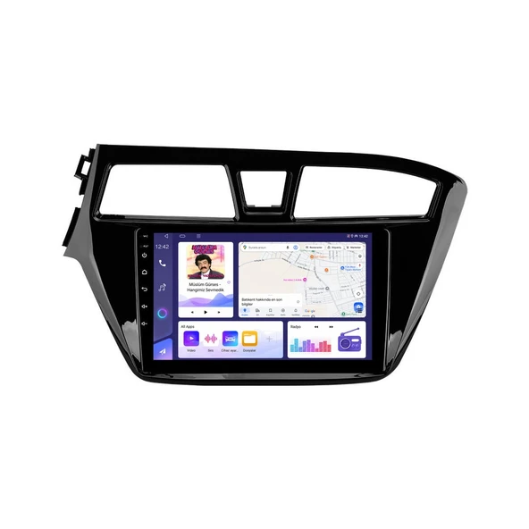 Hyundai i20 2014-2018 Android Multimedya 9 inç 4-64 GB CarPlay Navigasyon Ekran ürün görseli 1