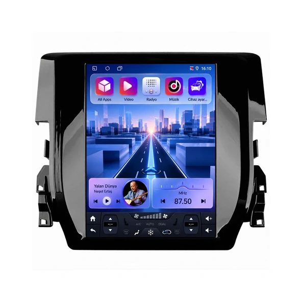 Honda Civic 2016-2021 Android Multimedya 9,7 inç 4-32 GB CarPlay Navigasyon Ekran ürün görseli 1