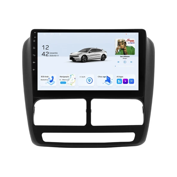 Fiat Doblo Cargo D3 2009-2014 Android Multimedya 10 inç 4-32 GB CarPlay Navigasyon Ekran ürün görseli 1