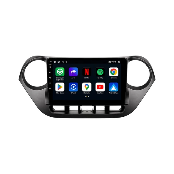 Hyundai i10 2013-2019 Android Multimedya 9 inç 8-128 GB Pro CarPlay Navigasyon Ekran ürün görseli 1