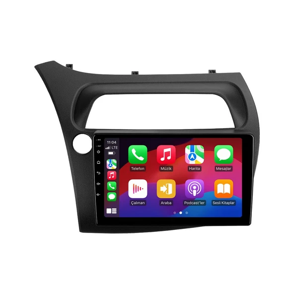 Honda Civic 2006-2012 Android Multimedya 9 inç 4-32 GB CarPlay Navigasyon Ekran ürün görseli 1