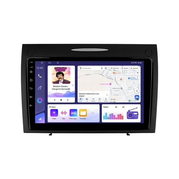 Mercedes SLK 2004-2010 Android Multimedya 9 inç 8-128 GB Pro CarPlay Navigasyon Ekran ürün görseli 1