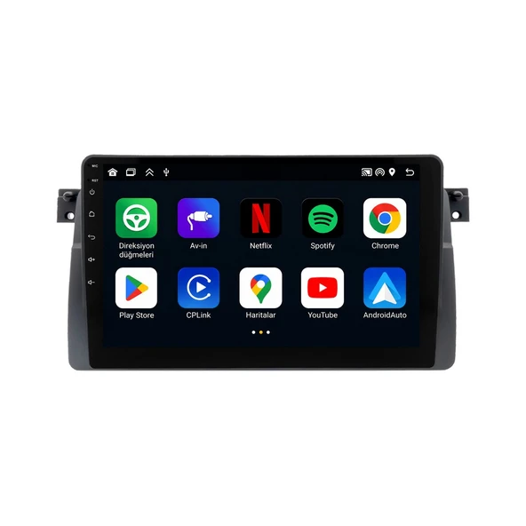 BMW 3 Series E46 1999-2005 Android Multimedya 9 inç 6-64 GB CarPlay Navigasyon Ekran ürün görseli 1