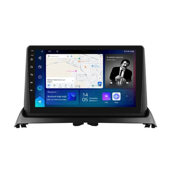 Renault Clio 1999-2006 Android Multimedya 9 inç 4-32 GB CarPlay Navigasyon Ekran ürün görseli 1