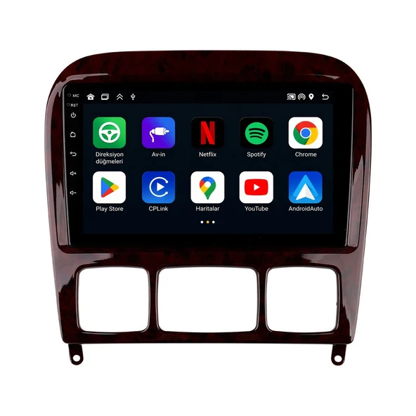 Mercedes S-Class 1999-2005 Android Multimedya 9 inç 8-128 GB Pro CarPlay Navigasyon Ekran ürün görseli 1