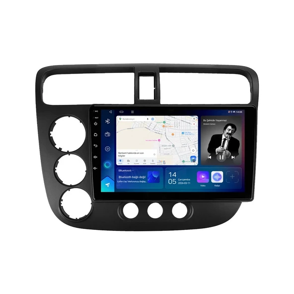 Honda Civic 2001-2006 Android Multimedya 9 inç 8-128 GB Pro CarPlay Navigasyon Ekran ürün görseli 1