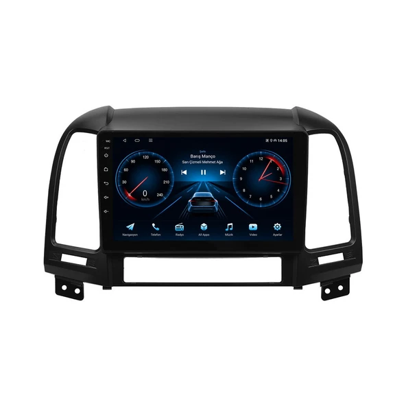 Hyundai Santa Fe 2006-2011 Android Multimedya 9 inç 6-64 GB CarPlay Navigasyon Ekran ürün görseli 1