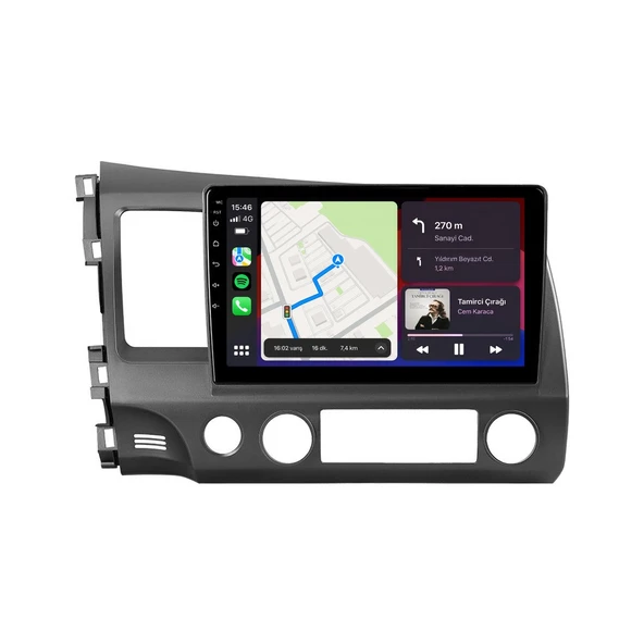 Honda Civic 2006-2012 Android Multimedya 9 inç 4-64 GB CarPlay Navigasyon Ekran ürün görseli 1