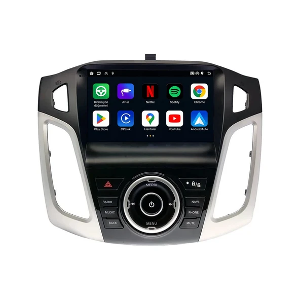 Ford Focus 2011-2018 Android Multimedya 9 inç 4-64 GB CarPlay Navigasyon Ekran ürün görseli 1