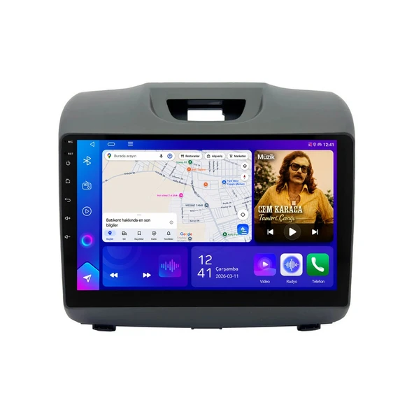 Isuzu D-Max 2012-2019 Android Multimedya 9 inç 8-64 GB CarPlay Navigasyon Ekran ürün görseli 1