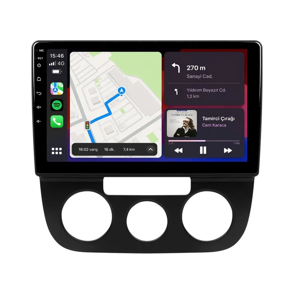 Volkswagen Jetta 2006-2009 Android Multimedya 9 inç 10-256 GB Pro CarPlay Navigasyon Ekran ürün görseli 1