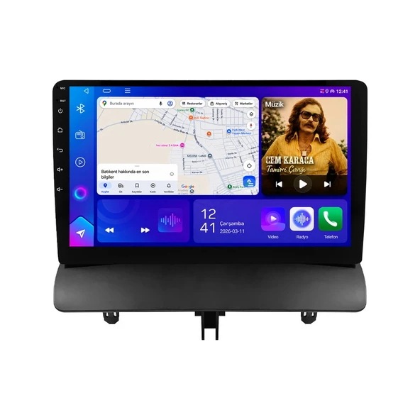 Ford Tourneo Courier 2014-2023 Android Multimedya 9 inç 8-128 GB CarPlay Navigasyon Ekran ürün görseli 1
