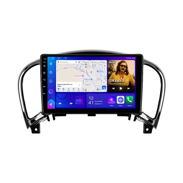 Nissan Juke 2011-2018 Android Multimedya 9 inç 8-128 GB Pro CarPlay Navigasyon Ekran ürün görseli 1
