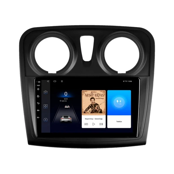 Dacia Logan 2014-2020 Android Multimedya 9 inç 4-64 GB CarPlay Navigasyon Ekran ürün görseli 1