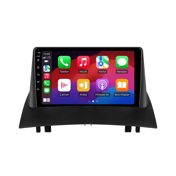 Renault Megane 2003-2009 Android Multimedya 9 inç 8-128 GB Pro CarPlay Navigasyon Ekran ürün görseli 1