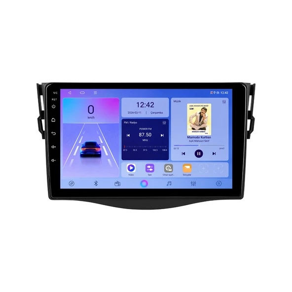Toyota RAV4 2006-2012 Android Multimedya 9 inç 4-64 GB CarPlay Navigasyon Ekran ürün görseli 1