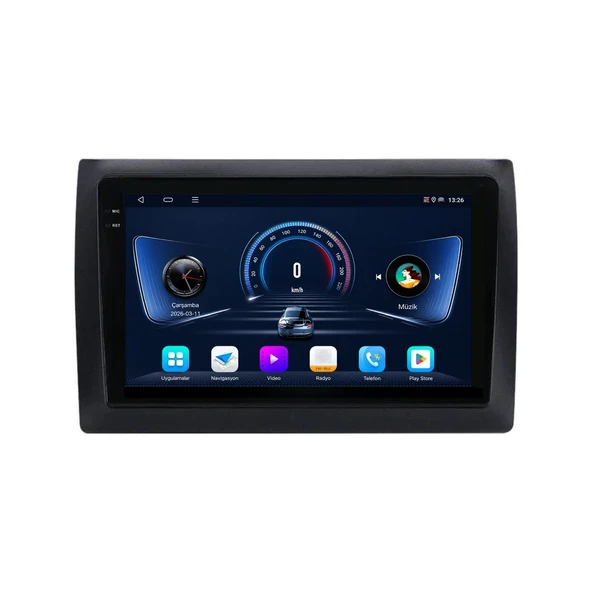 Fiat Stilo 2002-2007 Android Multimedya 9 inç 8-64 GB CarPlay Navigasyon Ekran ürün görseli 1