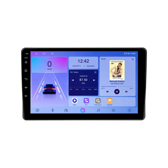Fiat Panda 2004-2011 Android Multimedya 9 inç 8-128 GB Pro CarPlay Navigasyon Ekran ürün görseli 1