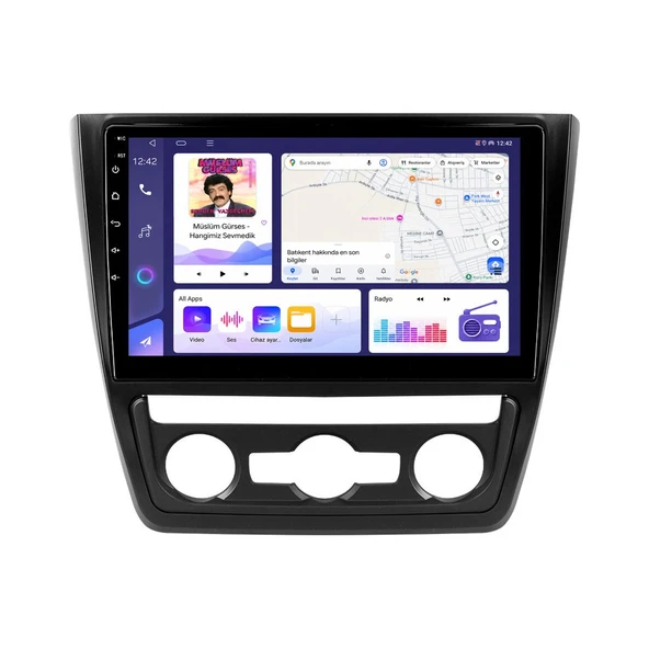 Skoda Yeti 2010-2017 Android Multimedya 10 inç 4-64 GB CarPlay Navigasyon Ekran ürün görseli 1