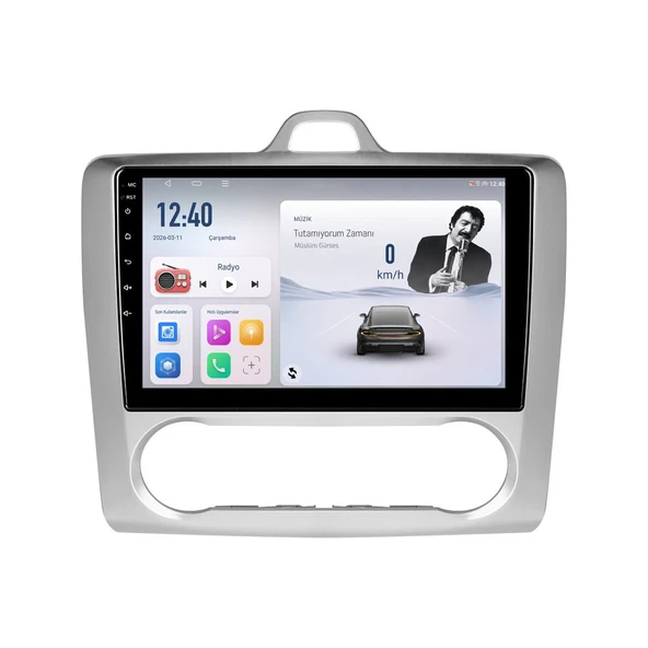 Ford Focus 2006-2011 Android Multimedya 9 inç 10-256 GB Pro CarPlay Navigasyon Ekran ürün görseli 1