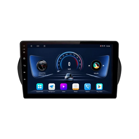 Citroen Nemo 2008-2016 Android Multimedya 10 inç 4-64 GB CarPlay Navigasyon Ekran ürün görseli 1