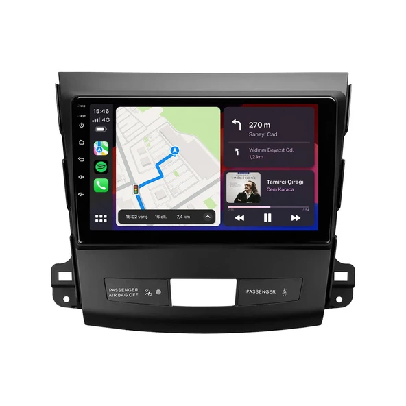 Mitsubishi Outlander 2009-2012 Android Multimedya 9 inç 8-64 GB CarPlay Navigasyon Ekran ürün görseli 1