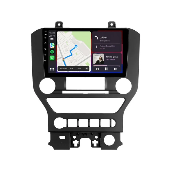 Ford Mustang 2015-2021 Android Multimedya 9 inç 4-64 GB CarPlay Navigasyon Ekran ürün görseli 1