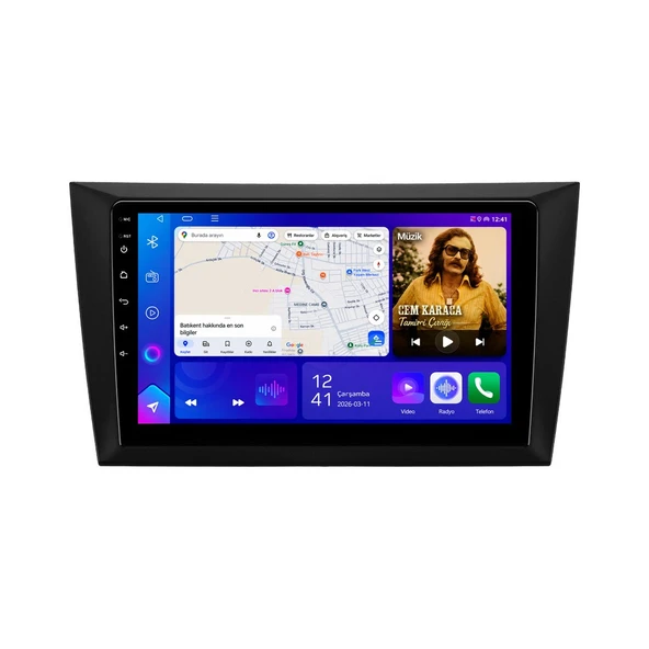 Volkswagen Golf 2009-2012 Android Multimedya 9 inç 6-64 GB CarPlay Navigasyon Ekran ürün görseli 1