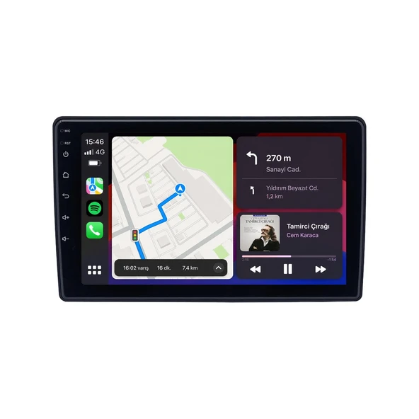 Citroen C2 2004-2009 Android Multimedya 9 inç 4-64 GB CarPlay Navigasyon Ekran ürün görseli 1