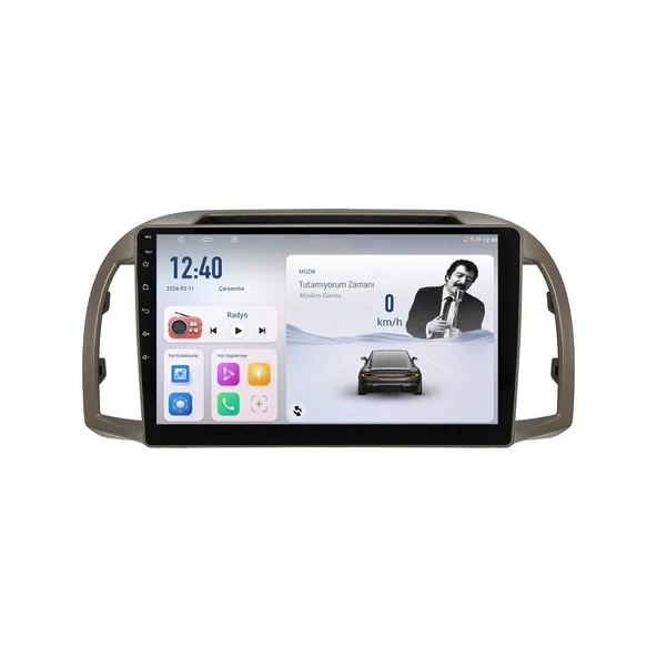 Nissan Micra 2002-2010 Android Multimedya 9 inç 4-64 GB CarPlay Navigasyon Ekran ürün görseli 1