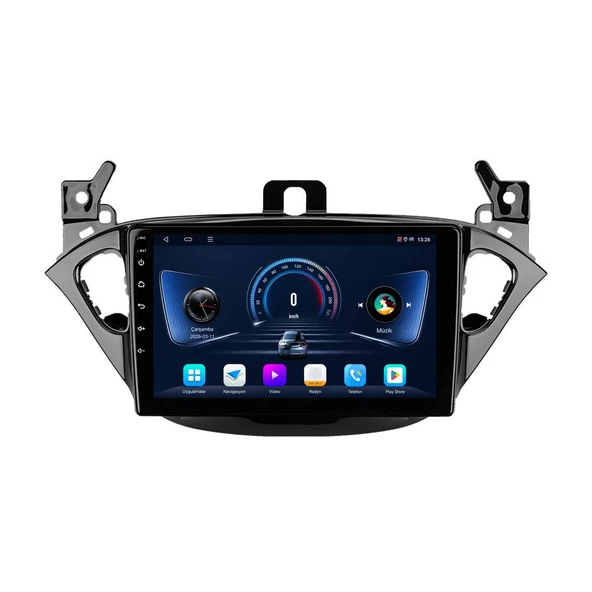 Opel Corsa 2015-2019 Android Multimedya 9 inç 10-256 GB Pro CarPlay Navigasyon Ekran ürün görseli 1